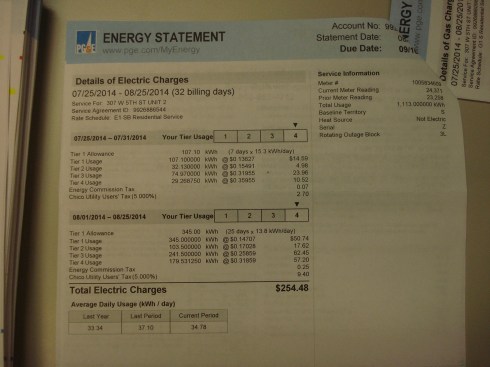 $254/month to keep lights on at the Stansbury Home? 